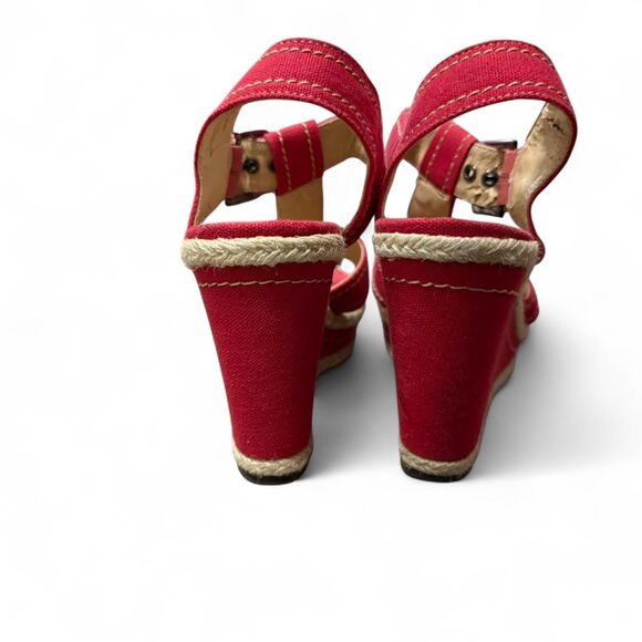 Women's Red wedge Sandals - Picture 3 of 6